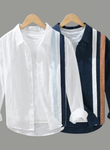 Men's Cotton Multi Striped Shirt (Pack of 2)
