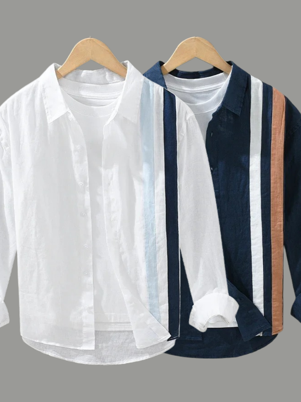 Men's Cotton Multi Striped Shirt (Pack of 2)