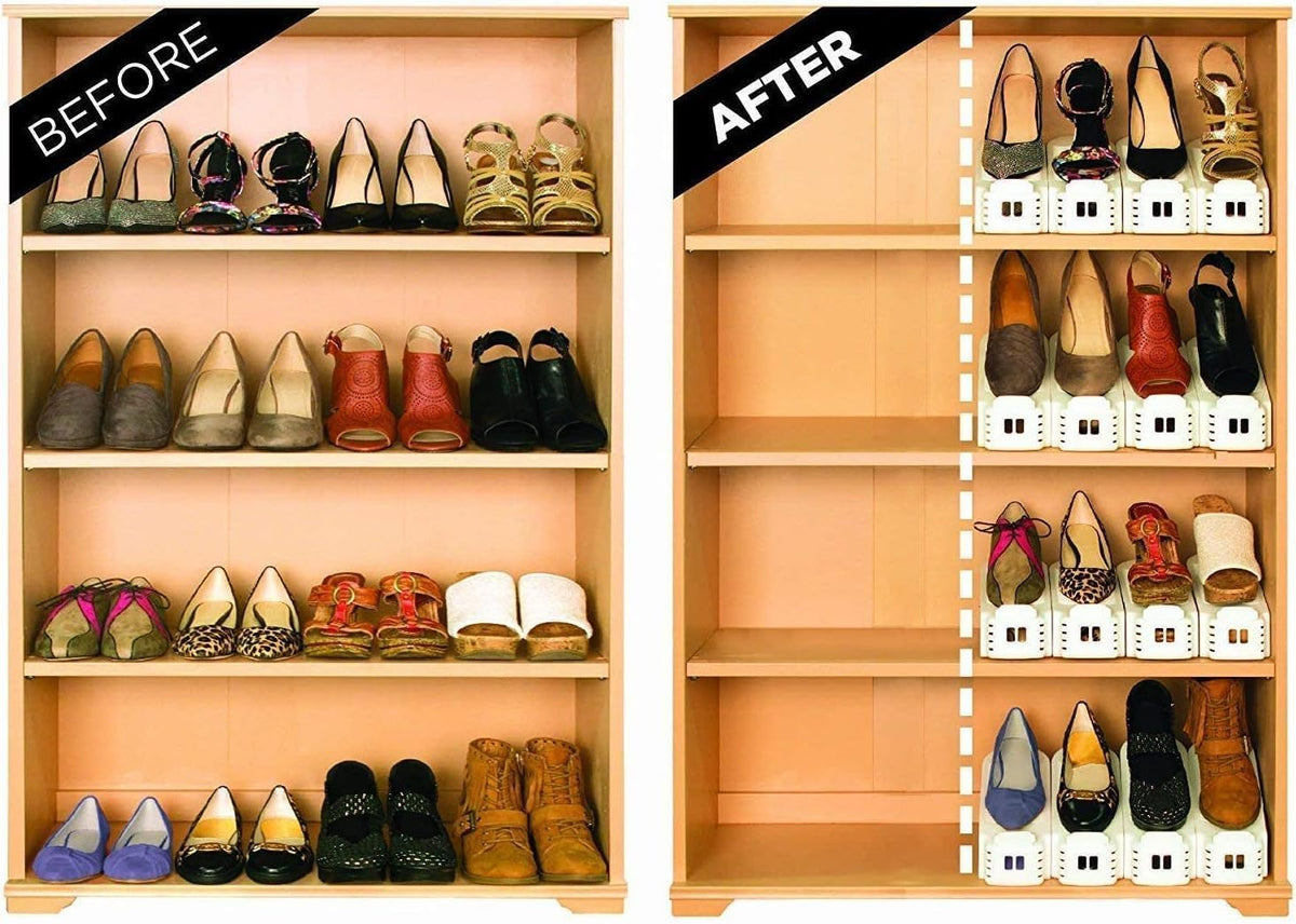 Adjustable Double-Decker Shoe Organizer