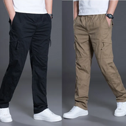 SUMMER AUTUMN FASHION MEN PANTS CASUAL COTTON LONG PANTS ( Pack of 2 )