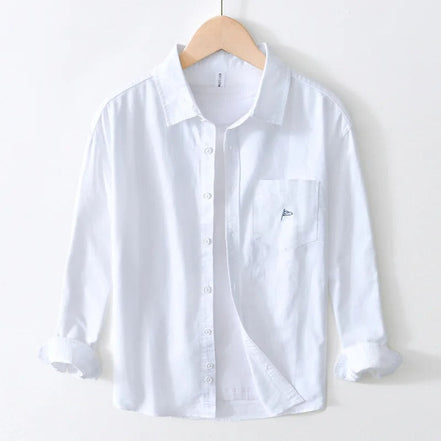 100% Cotton Breathable Soft Oxford Long-Sleeved Shirt ( Pack of 3 )